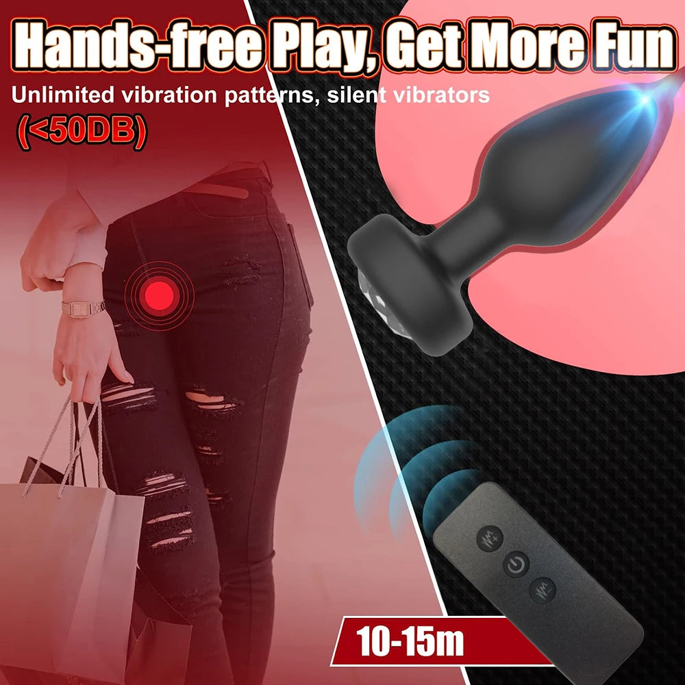 Remote Control Anal Vibrator — Wearable Silicone 3 Colours