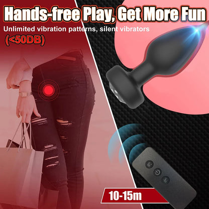 Remote Control Anal Vibrator — Wearable Silicone 3 Colours