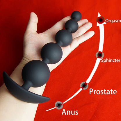 Silicone Anal Beads — 4 Smooth Balls 4 Colours