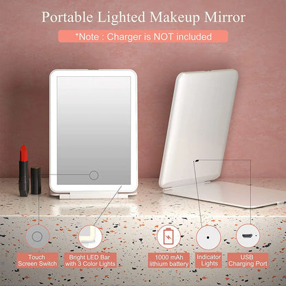 LED Foldable Travel Makeup Mirror