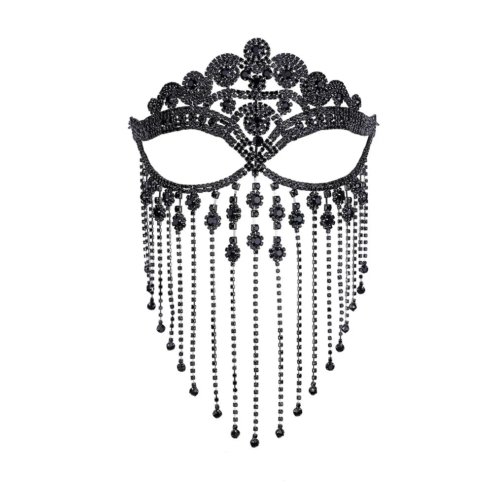 Crystal Tassel Masquerade Headwear Chain