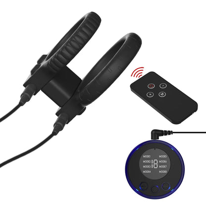 Electric Shock Male Penis Lock Cock Ring Erection Delay Ejaculation Electro Shock Penis Ring Reusable Ball Stretcher Sex Toys