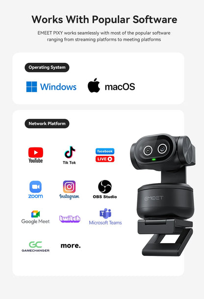 4K AI PTZ Mics & Privacy Mode Cam