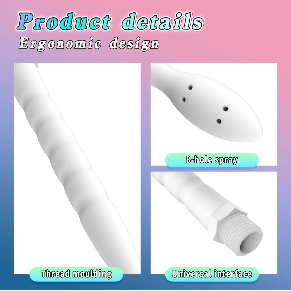 Soft Metal Hose Anal Intestinal Vaginal Cleaning Flushing Device Nozzle Enema Device Female Washing Device Sex Toy For Women Men