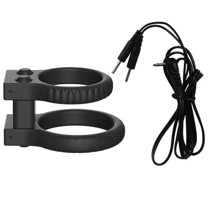 Electric Shock Male Penis Lock Cock Ring Erection Delay Ejaculation Electro Shock Penis Ring Reusable Ball Stretcher Sex Toys