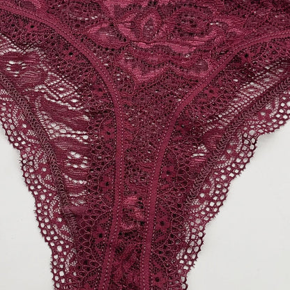 5 Pcs/Set Women's Underwear M-XL Sexy G-string Floral Transparent Female Underpants Lingerie Lace Thongs Woman Panties