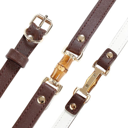 Bamboo Joint Bdsm Handcuffs Anklecuffs Open Mouth Gag Bdsm Collar PU Leather Slave Bondage Sex Toys for Woman Men SM Product