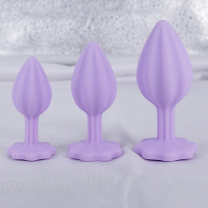 Silicone Anal Plug Plum Blossom Shaped Butt Plug Crystal Base Sex Toys For Woman Men Adult Games Anal Toys Unisex Adult Toys