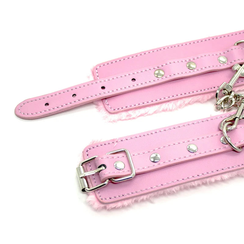 Plush-Lined Leather Wrist & Ankle Cuffs