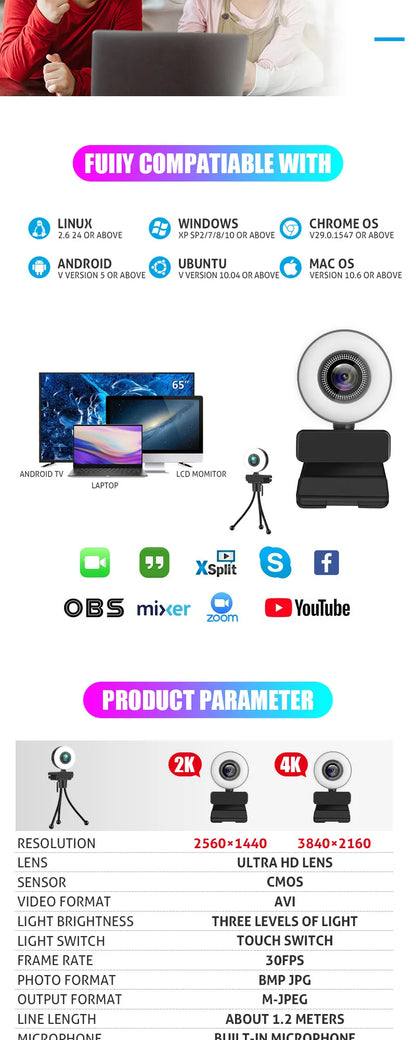 4K High-Resolution 4K Webcam