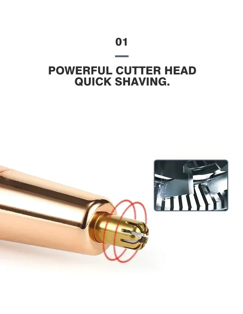 4 In 1 Electric Eyebrow Trimmer USB Mini Body Eye Facial Hair Removal Portable Women Painless Razor Body Hair Removal Epilator