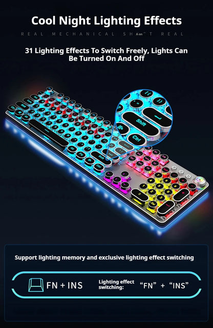 LED Backlit Typewriter Style keyboard