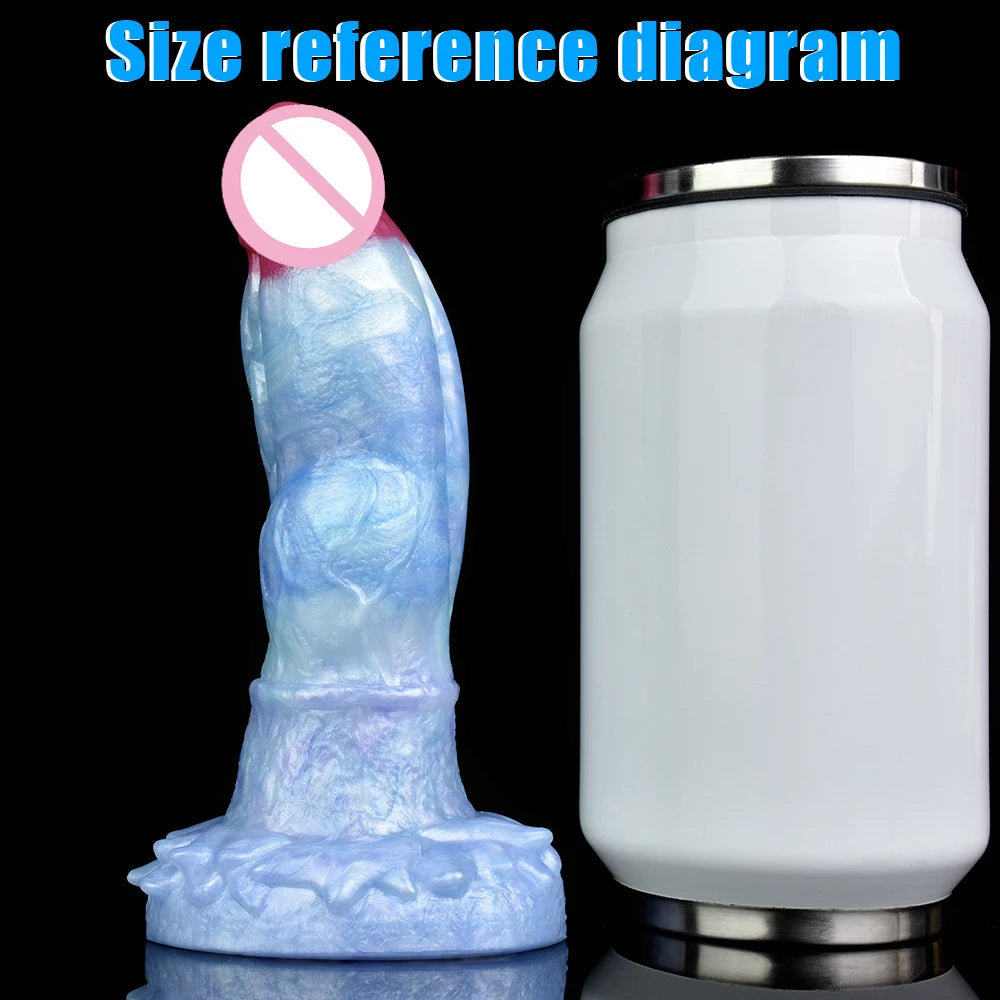Ice Dragon Fantasy Silicone Dildo — 3 Sizes Suction Cup