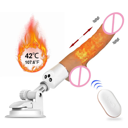 Thrusting Dildo Vibrator with Bracket Stand