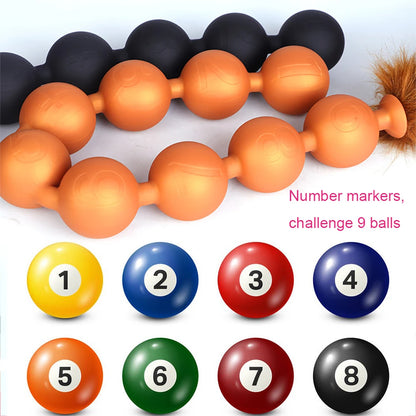 Huge 9 Ball Anal Plug Tail Sex Toys For Men Women Anal Dilator Soft Butt Plug with Tail Anal Beads Sex Party Erotic Toy Butplug