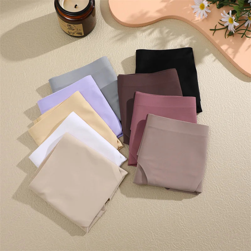 6Pcs/Set Sexy Traceless Panties For Women Seamless Low Waist Breathable Briefs High Elastic Solid Color Lingerie Cozy Underpants