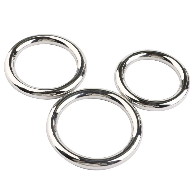 3Sizes Stainless Steel Metal Men'S Cock Ring Adult Sex Scrotum Binding Ejaculation Delay Device Glans Erection Sperm Locking Rin