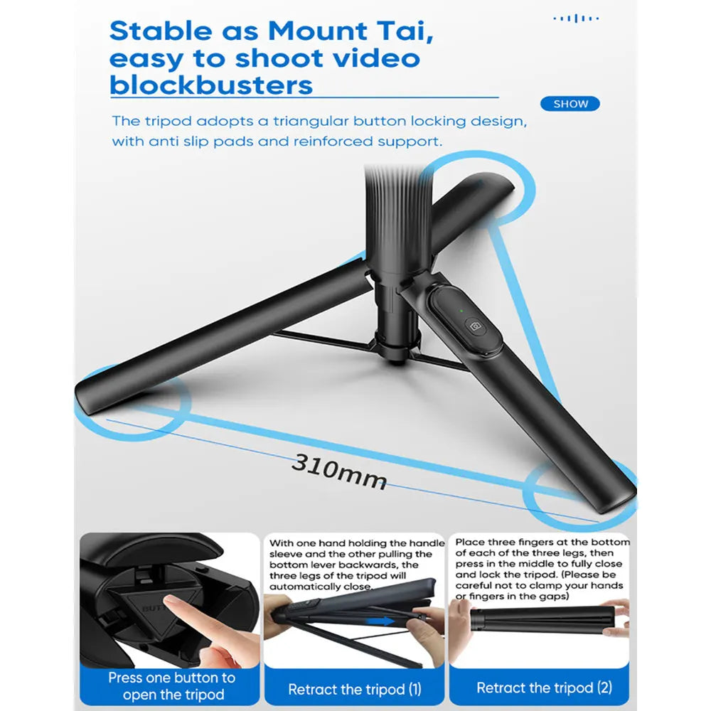 Bluetooth Remote Selfie Stick