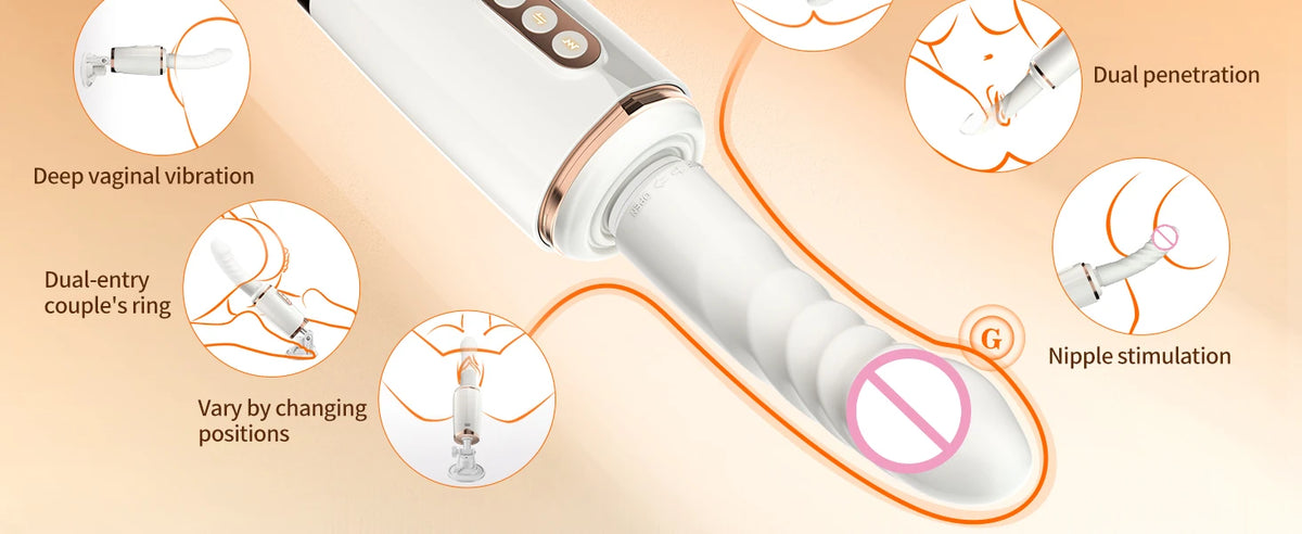 Rotating Heating Thrusting Dildo Vibrator