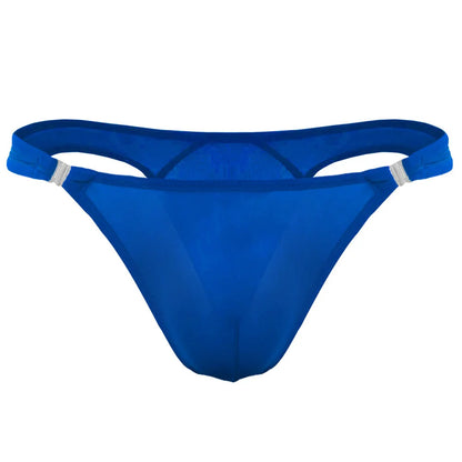 8PCS/Set Openable Buckle Underwear Man Ice Silk Thong Sexy U Convex Pouch Nylon G-string Low Waist Male Underpants Plus Size