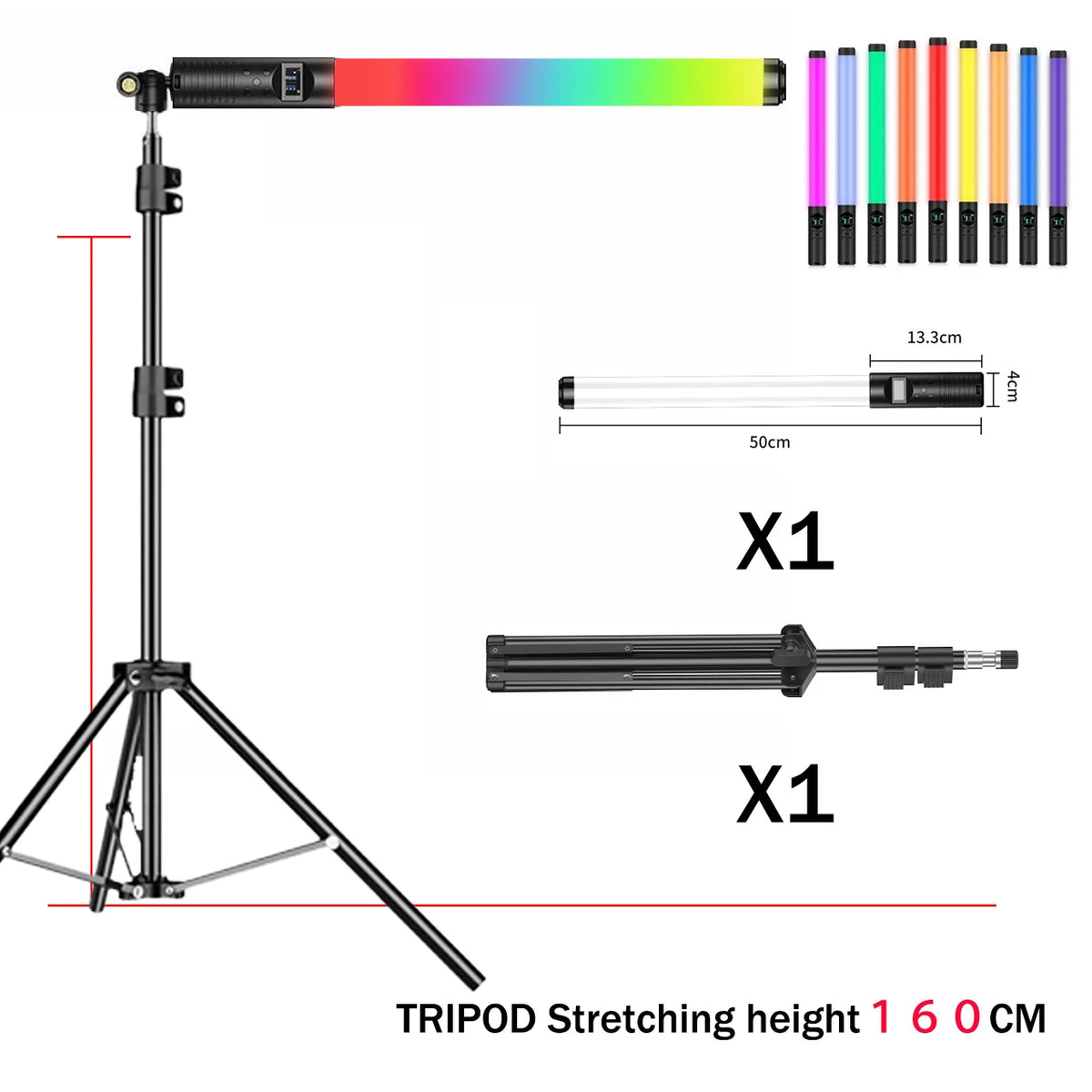 Handheld LED Light Wand with Tripod