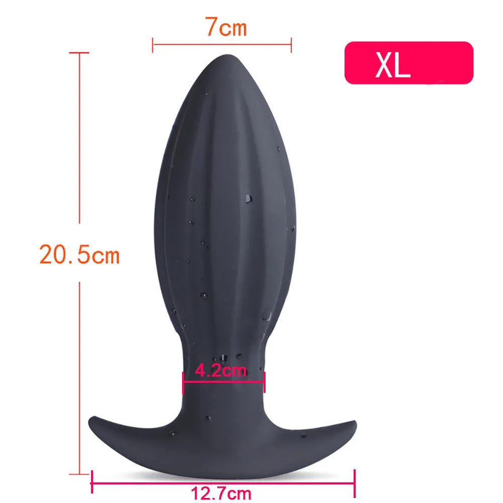 Huge Silicone Anal Plug — Progressive 5 Sizes S to XL