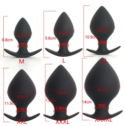 Hard Silicone Anal Training Plug — Progressive 5 Sizes