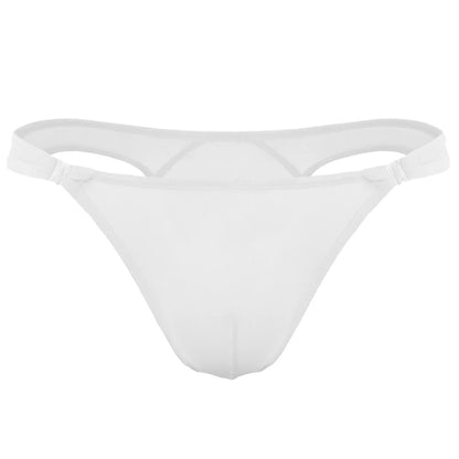 8PCS/Set Openable Buckle Underwear Man Ice Silk Thong Sexy U Convex Pouch Nylon G-string Low Waist Male Underpants Plus Size