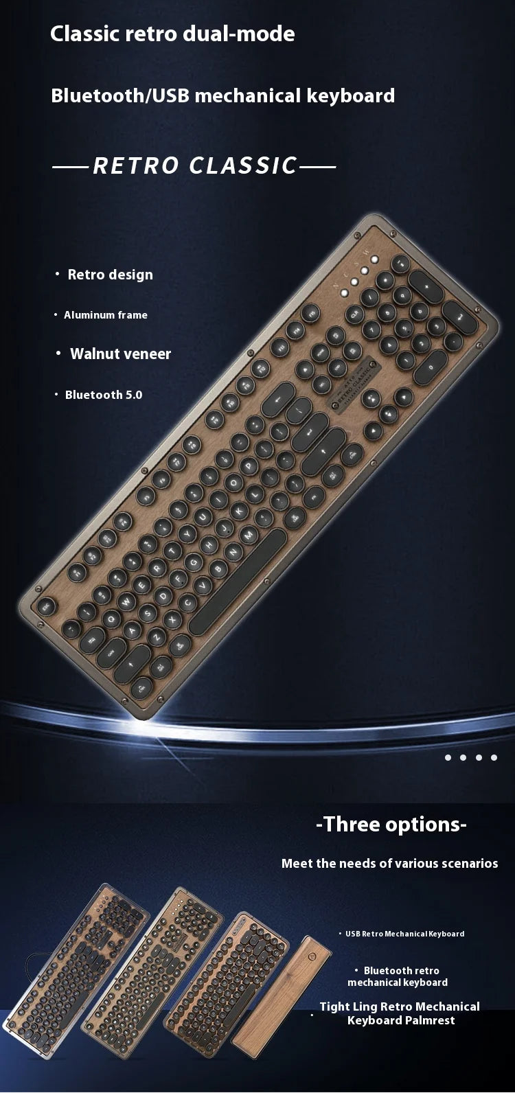 Premium handcrafted wood keyboard