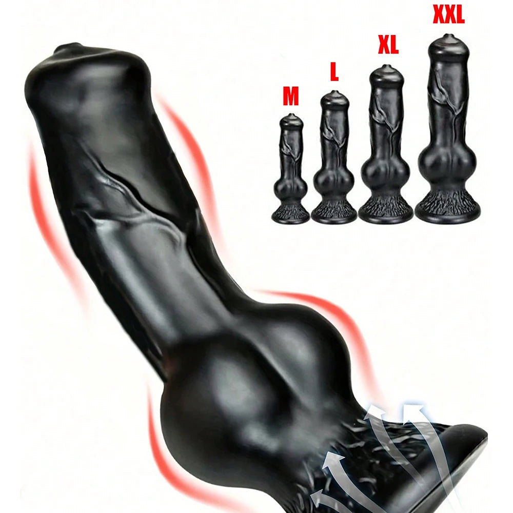 Realistic Huge Dog Dildo — Liquid Silicone 4 Sizes