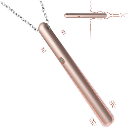Portable Metal Love Bullet Vibrator Necklace with Chain Nipple G-spot Stimulator Anal Plug Waterproof Sex Toys for Adult Women