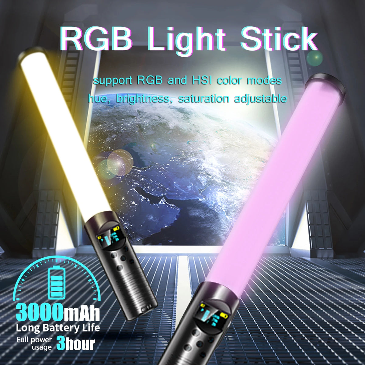Handheld LED Light Wand with Tripod