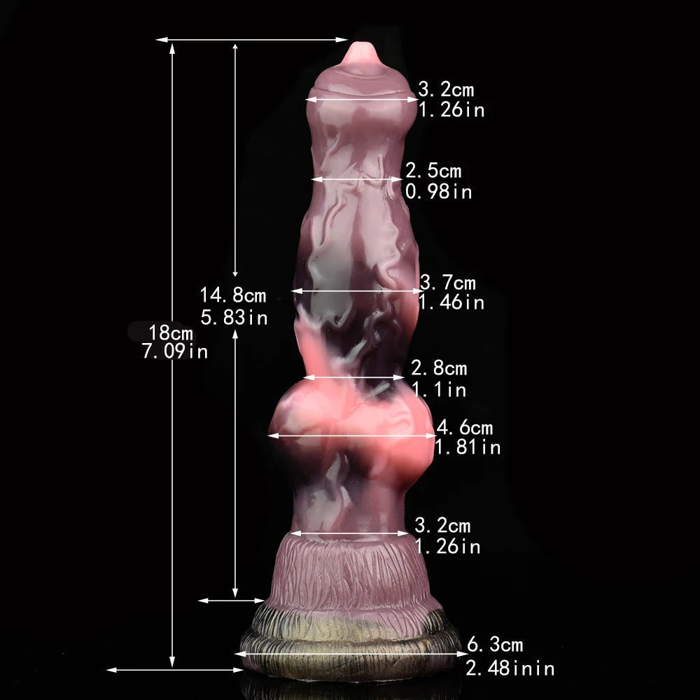 Silicone Fantasy Knot Horse Dildo — 5 Sizes M to XXL