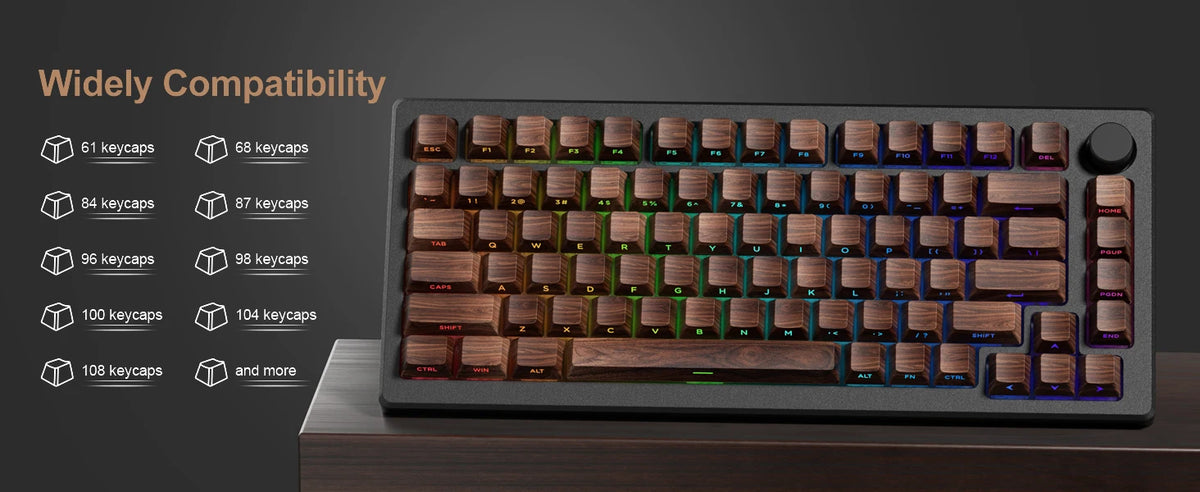 Wooden PBT Keycaps