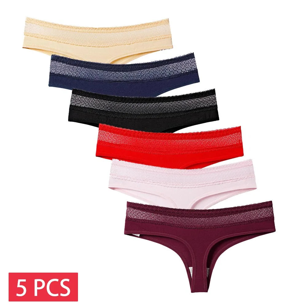 5 PCS/Set Women's Panties Sexy Lingerie Female Underpants G-String Girl Pantys M-XL Cotton Thongs