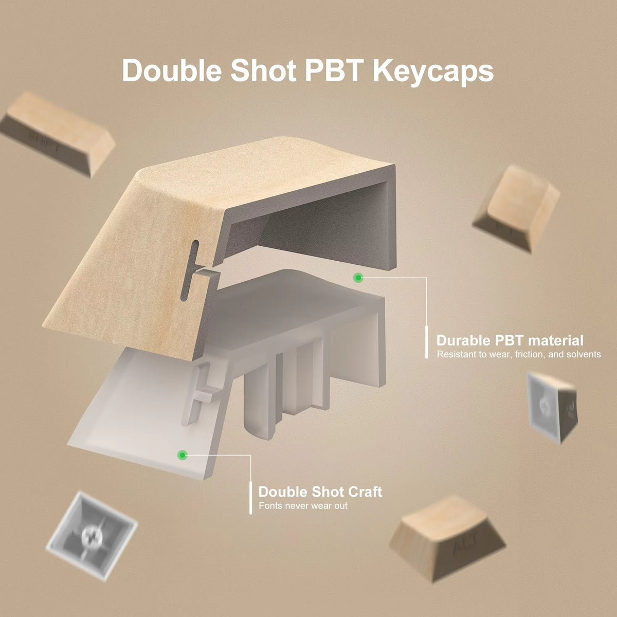 Wooden PBT Keycaps