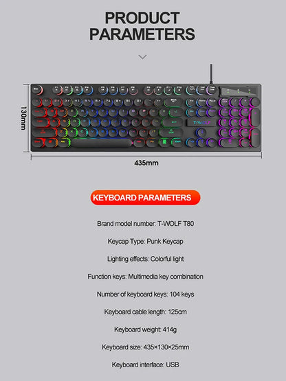 Mechanical-Style Wired Keyboard