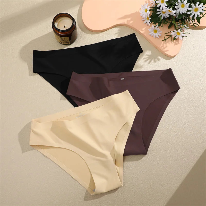 6Pcs/Set Sexy Traceless Panties For Women Seamless Low Waist Breathable Briefs High Elastic Solid Color Lingerie Cozy Underpants