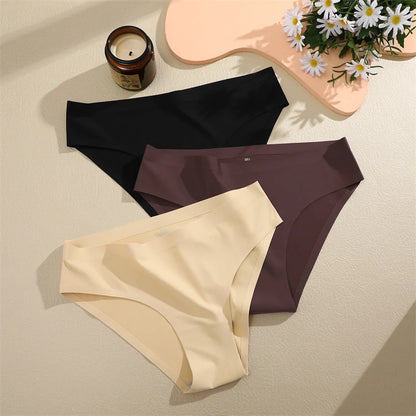 6Pcs/Set Sexy Traceless Panties For Women Seamless Low Waist Breathable Briefs High Elastic Solid Color Lingerie Cozy Underpants