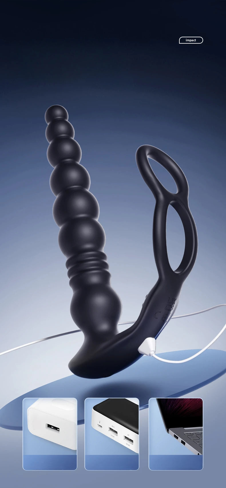 Thrusting Anal Beads Vibrator for Male Prostate Massager Penetrate Anal Sex Toy Butt Plug Masturbator for Gay Men Penis Ring