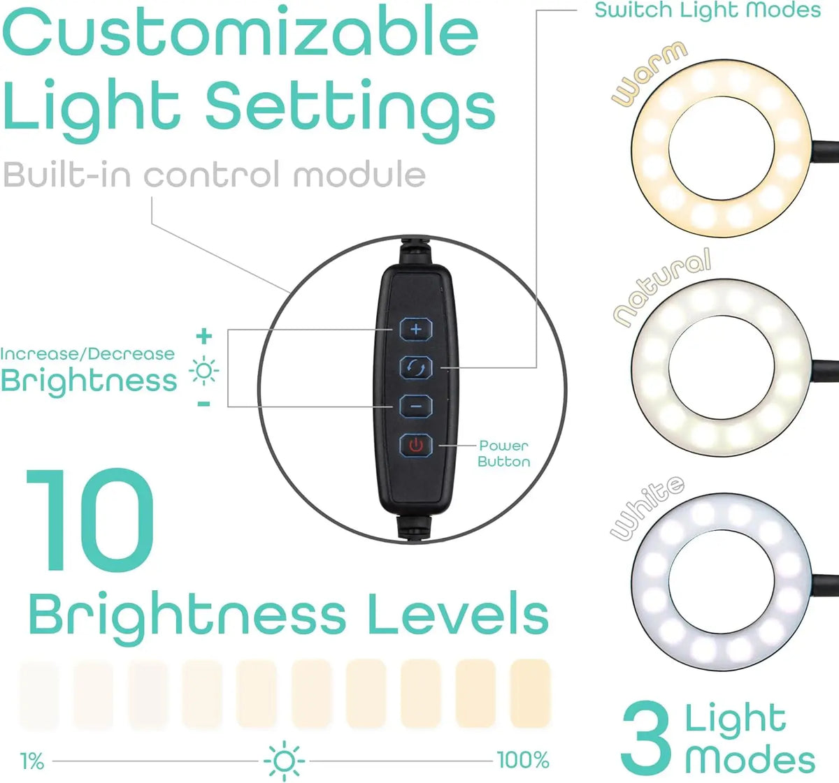 Flexible Phone Holder LED Light Tripod