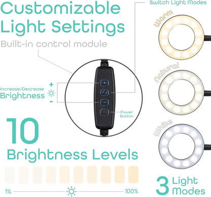 Flexible Phone Holder LED Light Tripod