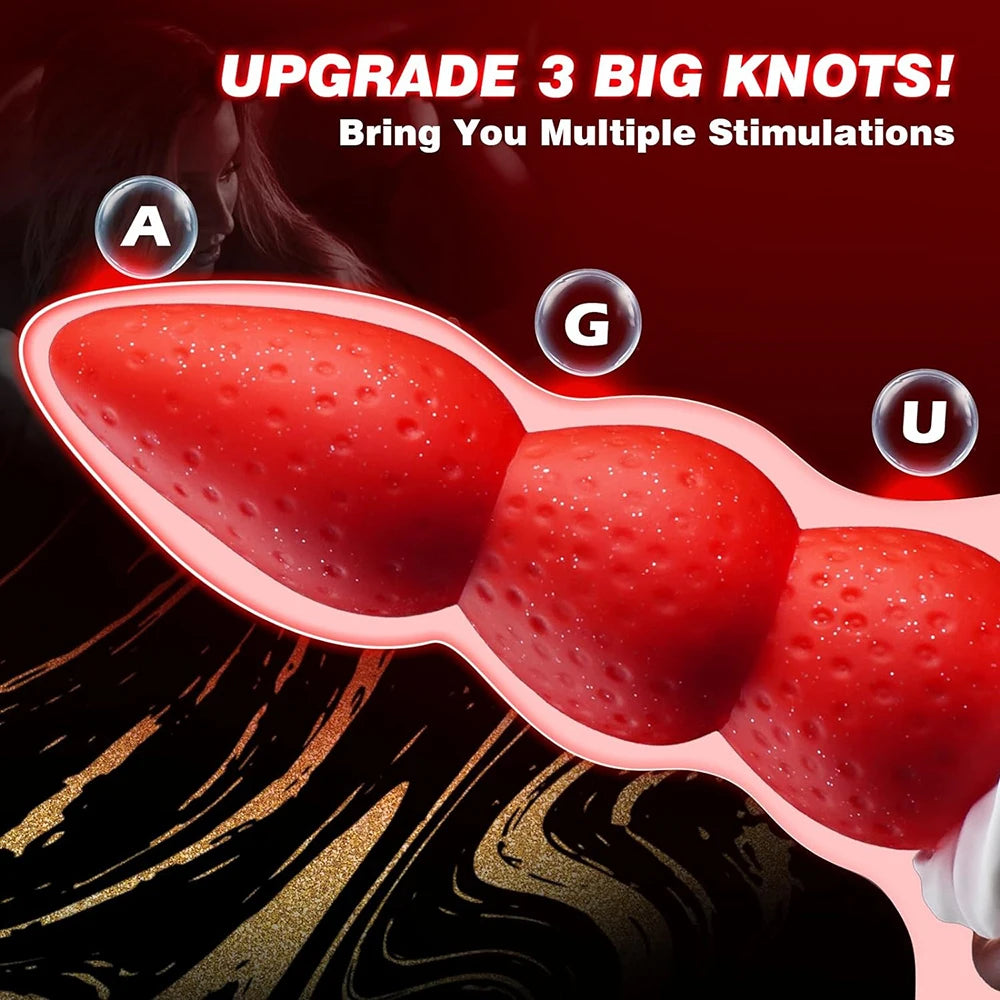 Fantasy Strawberry Monster Knot Plug — 19cm XXL Suction
