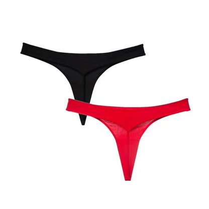 2 Pcs T-back Cotton Thong Underwear for Women Sports Ladies Seamless Panties Low Rise Solid Sexy Tanga