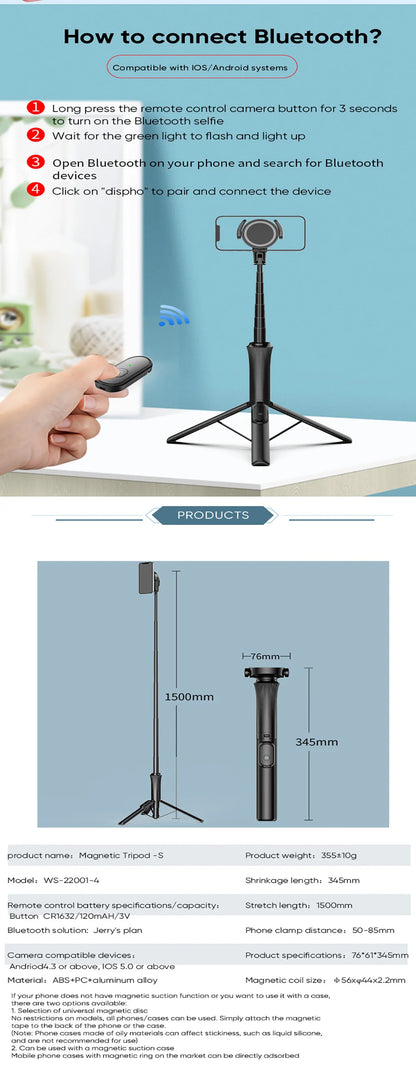 Bluetooth Remote Selfie Stick