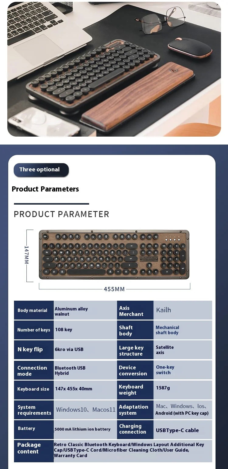 Premium handcrafted wood keyboard