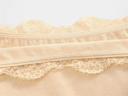 6Pcs/Set Women's Panties Sexy Lace Cotton Boyshorts Seamless Solid Color Comfortable Breathable Underwear Female Sports Boxers
