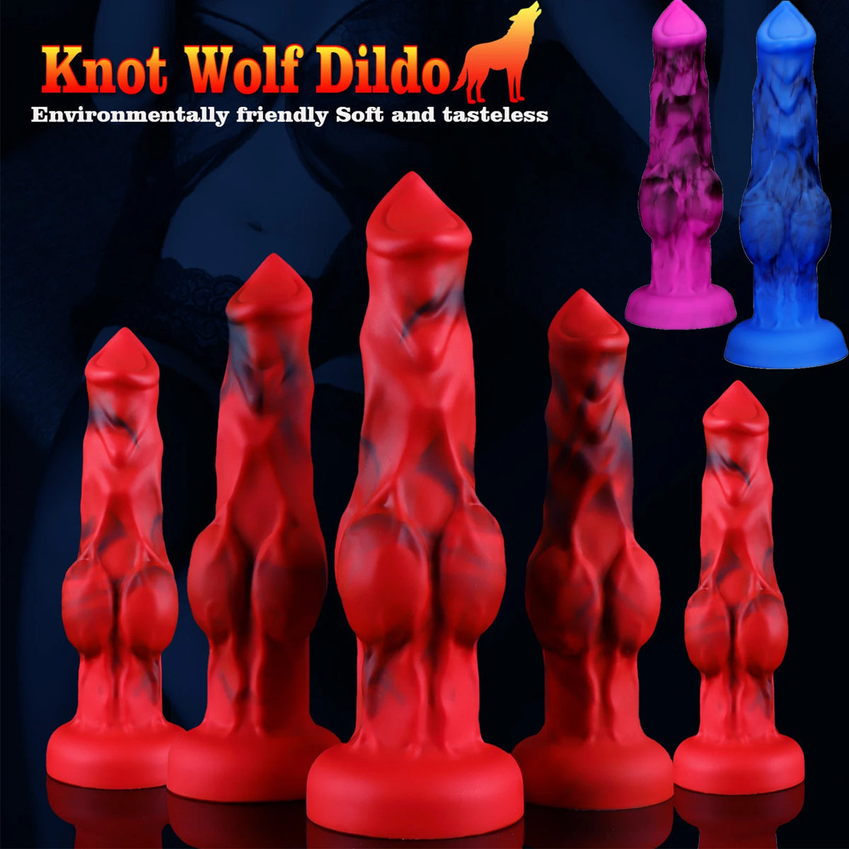 Wolf Dog Monster Fantasy Dildo — Liquid Silicone 4 Sizes
