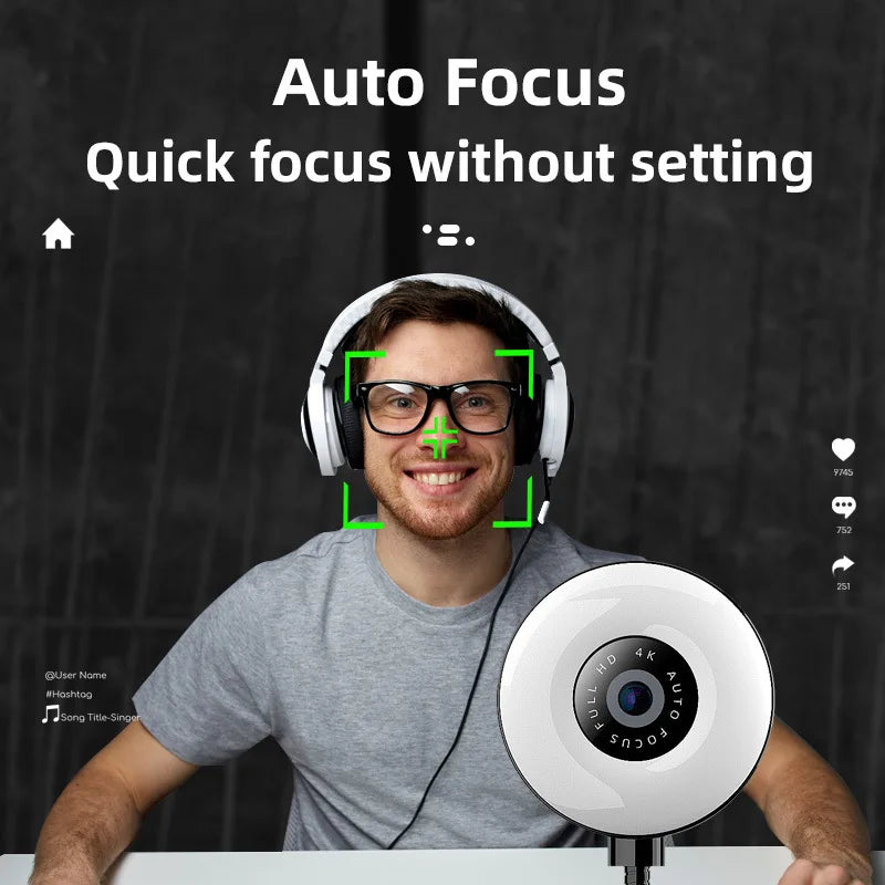 3-in-1 4K Webcam with Mic