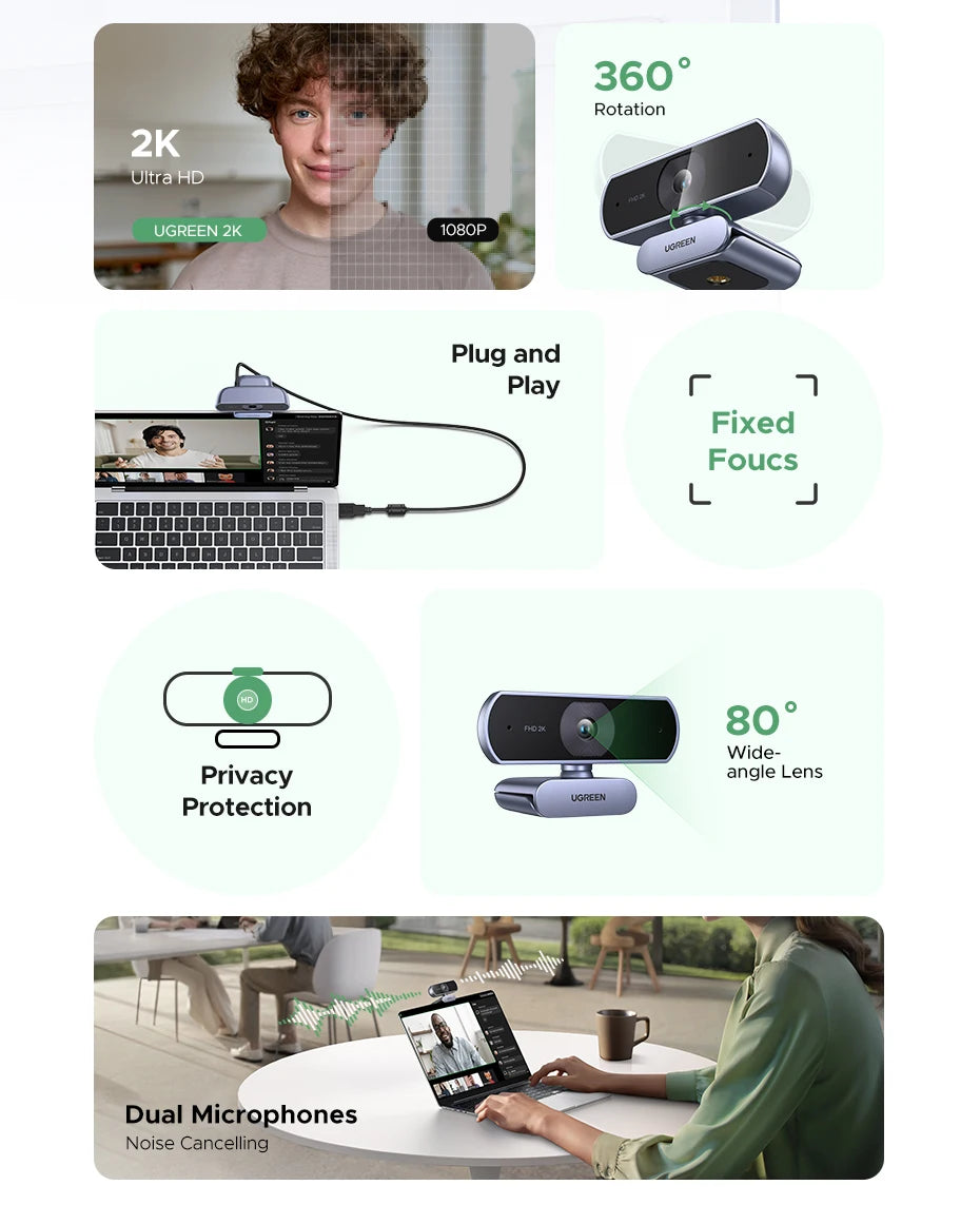 Full HD Webcam with Clear Audio Mic